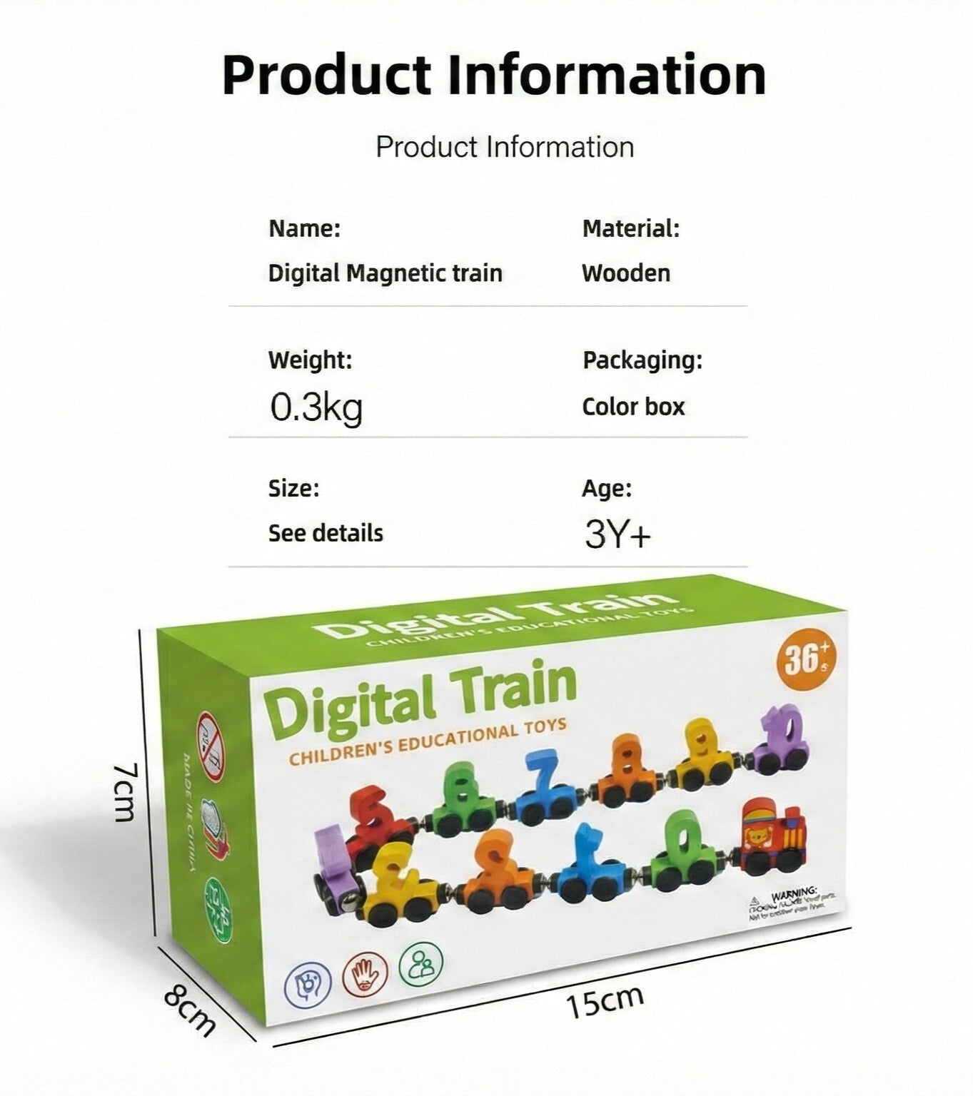 Educational Wooden Magnetic 1–10 Number Train – Learn Through Play