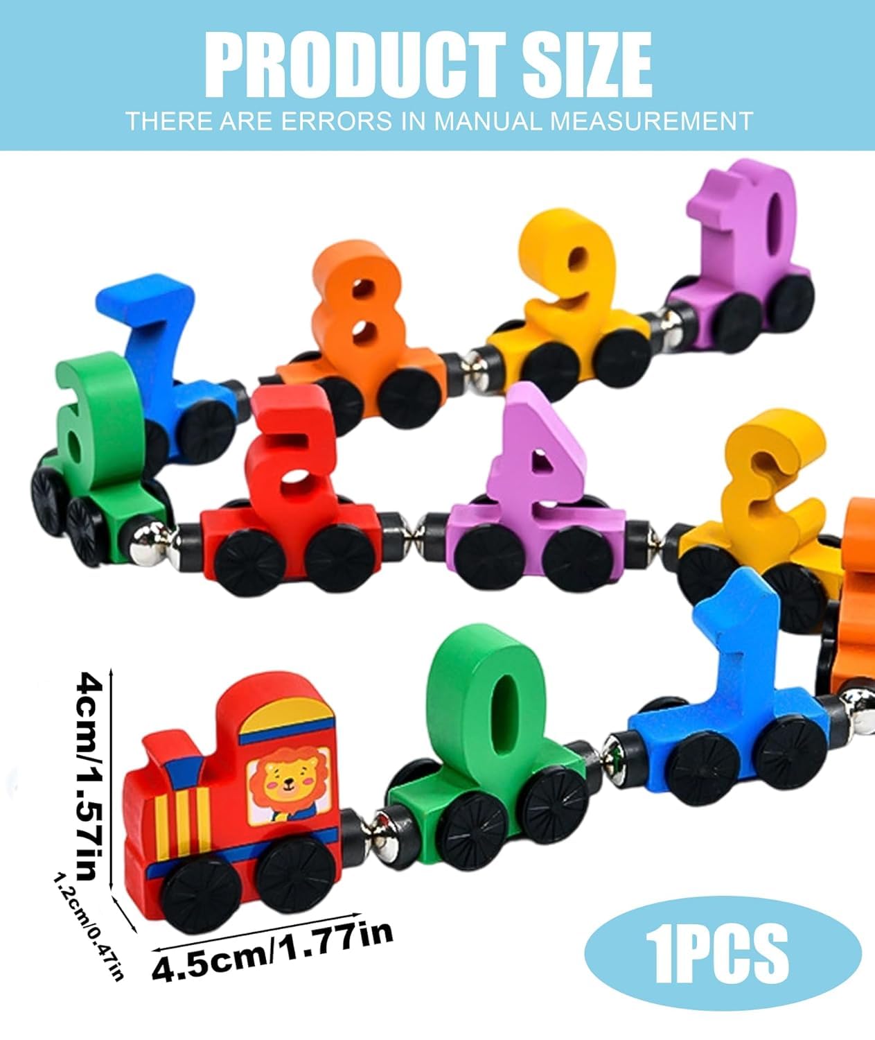 Educational Wooden Magnetic 1–10 Number Train – Learn Through Play