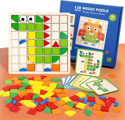 120pcs Wooden Brain Booster Blocks - Unlimited Combinations, Unlimited Fun