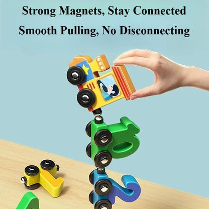 Educational Wooden Magnetic 1–10 Number Train – Learn Through Play