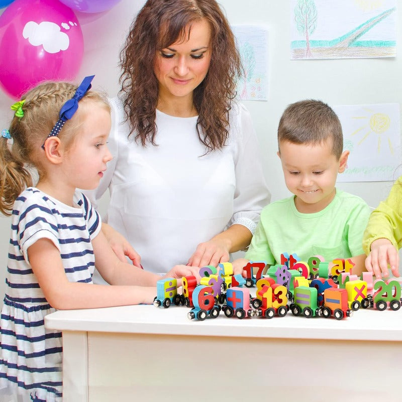 Educational Wooden Magnetic 1–10 Number Train – Learn Through Play