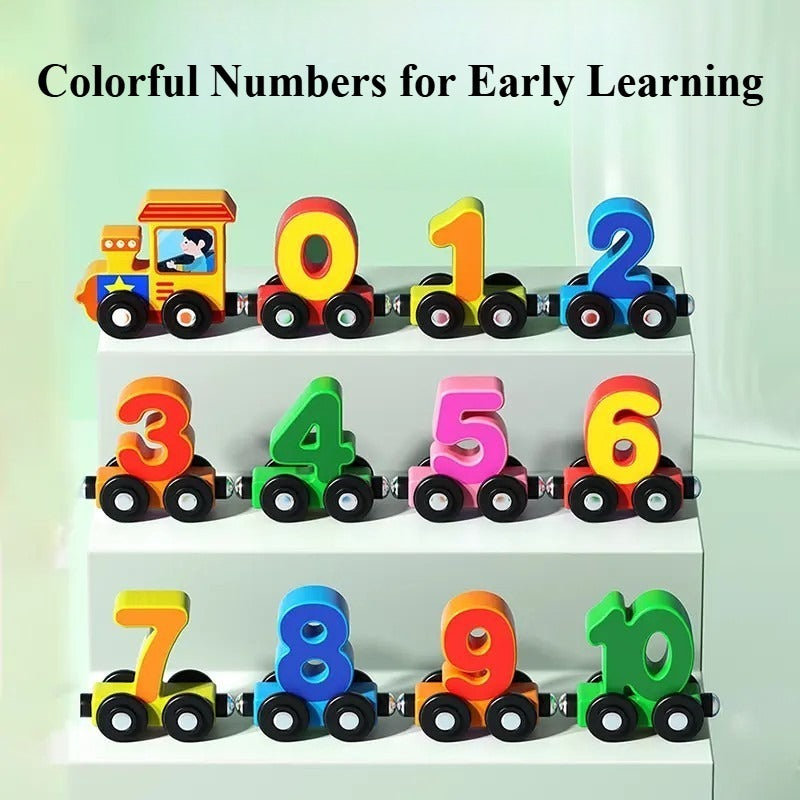Educational Wooden Magnetic 1–10 Number Train – Learn Through Play
