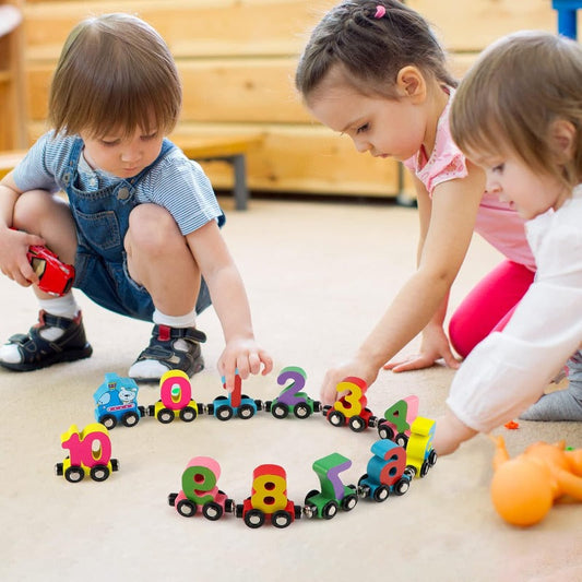 Educational Wooden Magnetic 1–10 Number Train – Learn Through Play